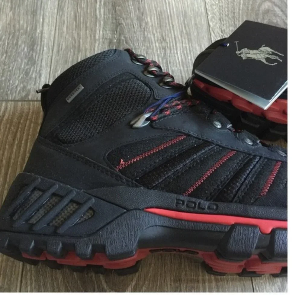 NEW Vintage Polo Ralph Lauren Harker Gore Tex Trail Hiking Shoes! 8.5 Black
